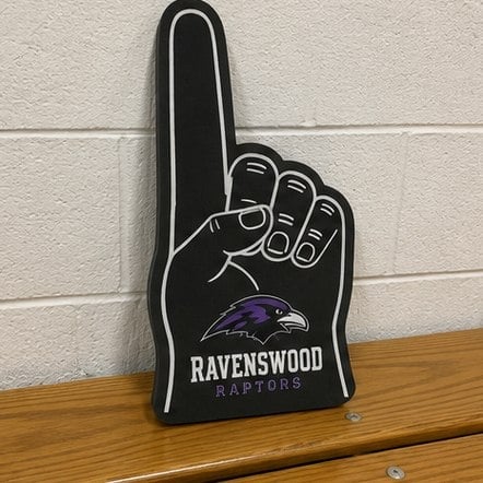 Classic #1 Foam Finger printed for Ravenswood Raptors