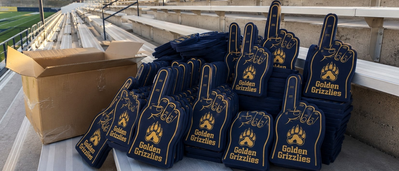 Custom printed foam fingers with logo