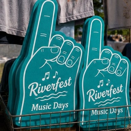 Customized foam fingers for concerts and festivals — riverfest music days