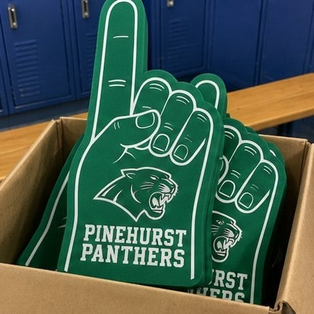 Customized foam fingers for sports teams — pinehurst panthers