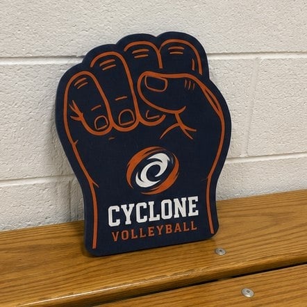 Foam Cheer Fist printed for Cyclone Volleyball