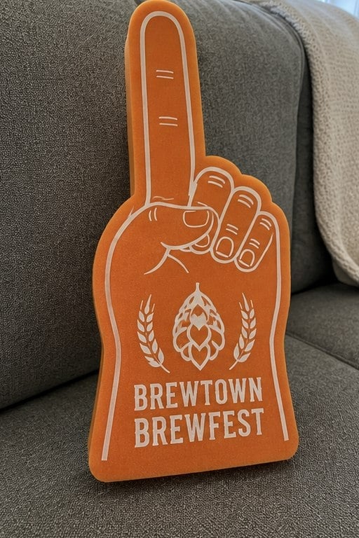 Foam fingers with logo — customer photo