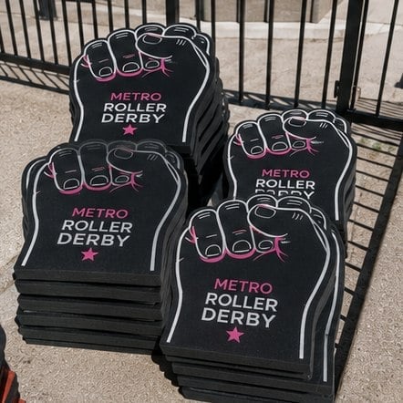 Foam fingers with logo printing