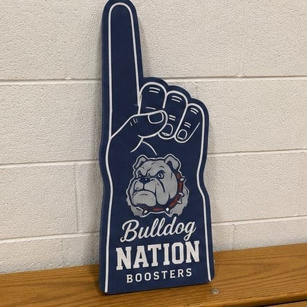 Giant Jumbo Foam Finger printed for Bulldog Nation Boosters